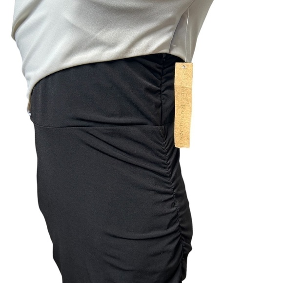 Rachel Roy Black and White ColorBlock Criss Cross Ruched Midi Dress - Picture 10 of 16